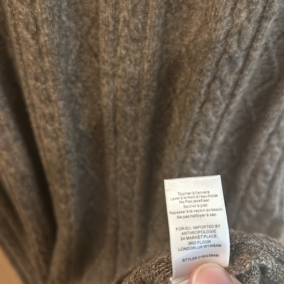 Anthropologie Current Air Cable Knit Sweater Midi Maxi Dress New Brown Size XL - Picture 10 of 12